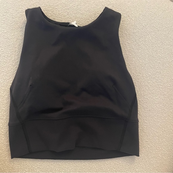 Lululemon Wunder Train Tank Top in Black Everlux Cropped Athleisure Top Size 6 - Picture 12 of 12